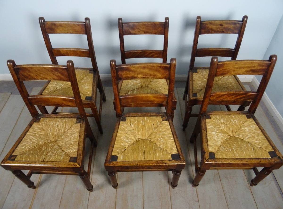 Country dining chairs group of 6 (12).JPG